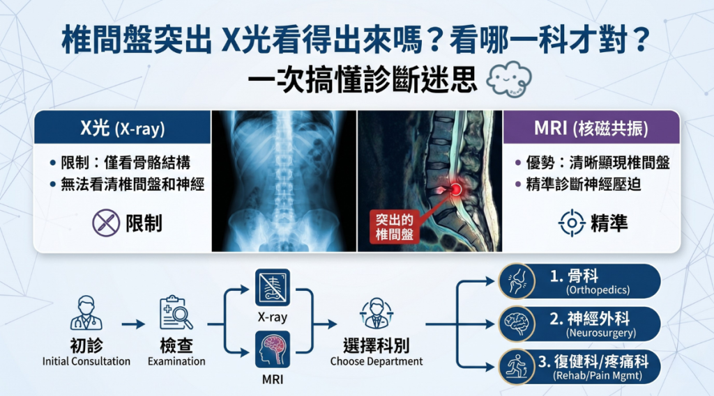 椎間盤突出 X光看得出來嗎？看哪一科才對？一次搞懂診斷迷思