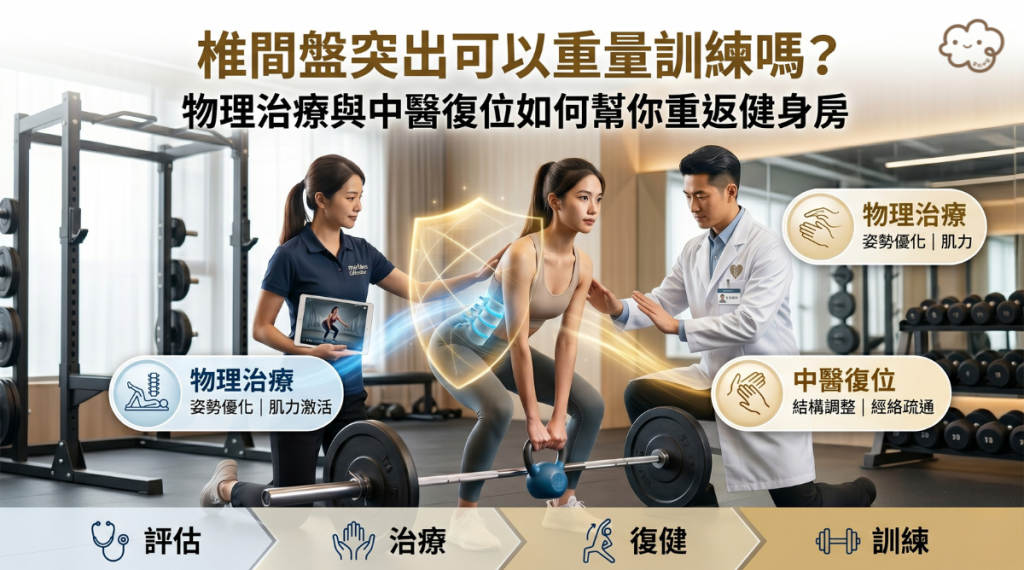 椎間盤突出可以重量訓練嗎？物理治療與中醫復位如何幫你重返健身房