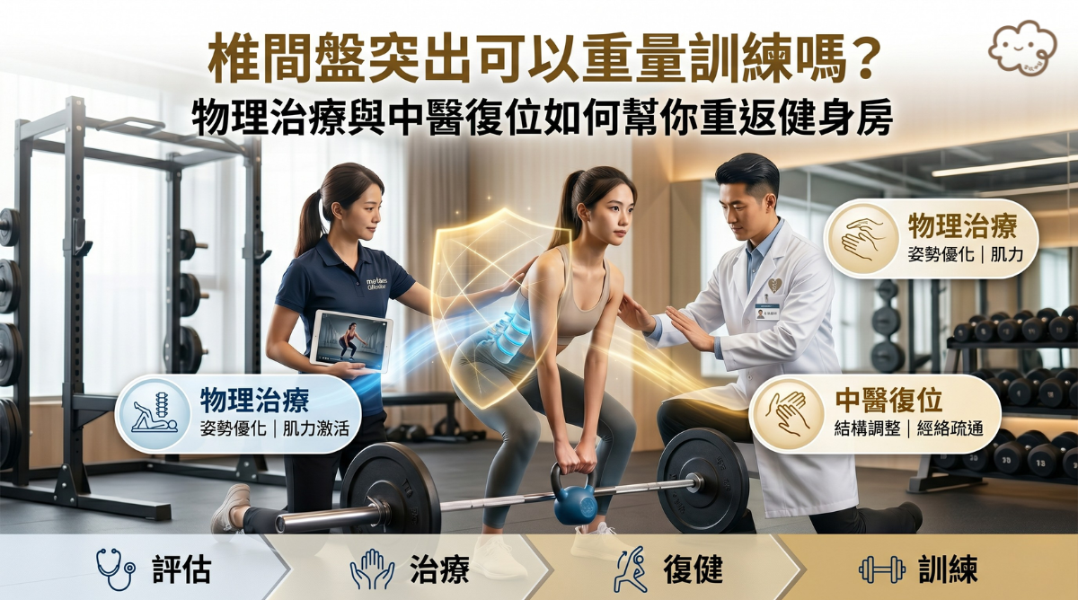椎間盤突出可以重量訓練嗎？物理治療與中醫復位如何幫你重返健身房